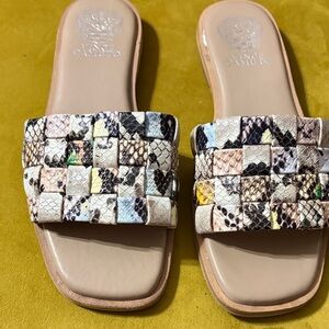 Vince Camuto Snakeskin Patterned Slide Sandals